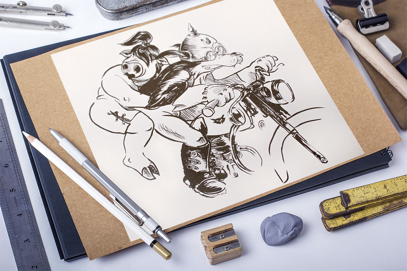 mockup illustration loup